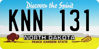 ND license plate KNN131