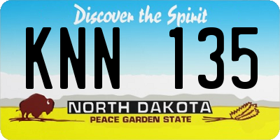 ND license plate KNN135