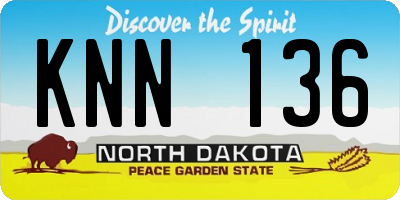 ND license plate KNN136