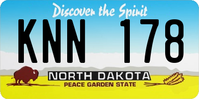 ND license plate KNN178
