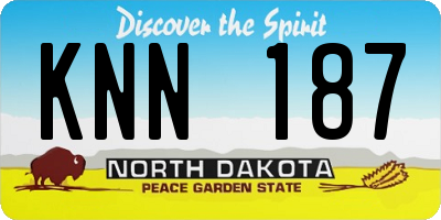 ND license plate KNN187