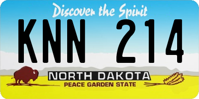 ND license plate KNN214