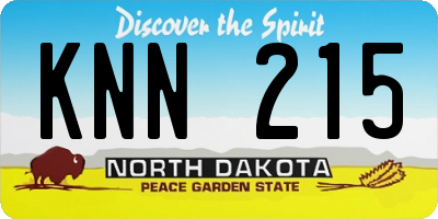 ND license plate KNN215