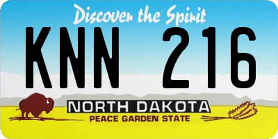 ND license plate KNN216