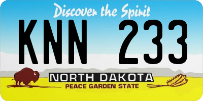 ND license plate KNN233