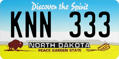 ND license plate KNN333