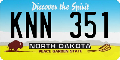 ND license plate KNN351