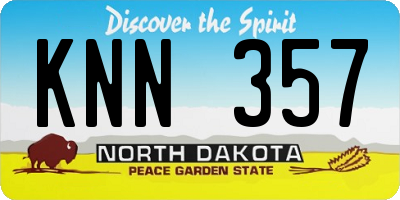 ND license plate KNN357