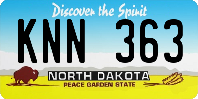 ND license plate KNN363