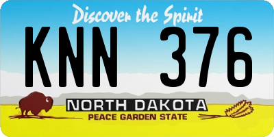 ND license plate KNN376