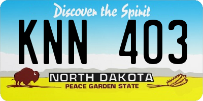 ND license plate KNN403