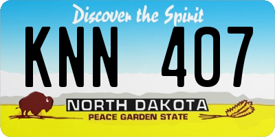 ND license plate KNN407
