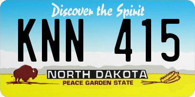 ND license plate KNN415
