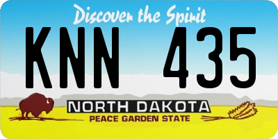 ND license plate KNN435