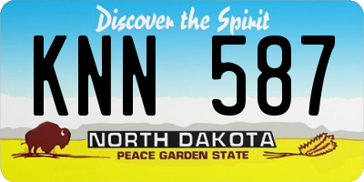 ND license plate KNN587