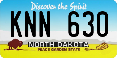 ND license plate KNN630