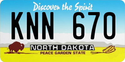 ND license plate KNN670
