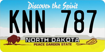 ND license plate KNN787