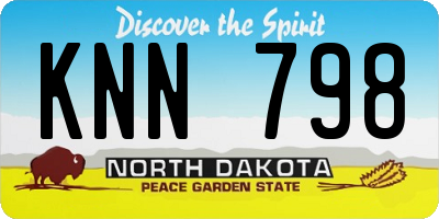 ND license plate KNN798