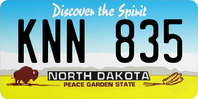 ND license plate KNN835
