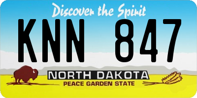 ND license plate KNN847