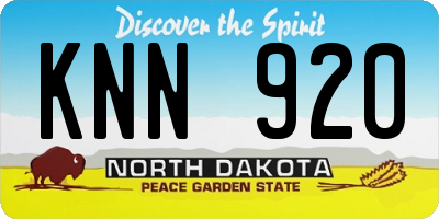 ND license plate KNN920