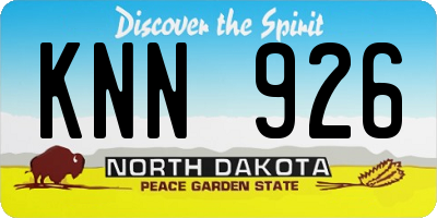 ND license plate KNN926
