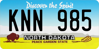 ND license plate KNN985