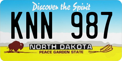 ND license plate KNN987