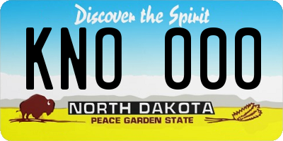 ND license plate KNO000