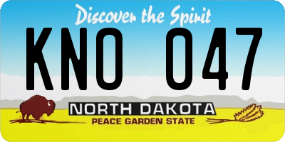 ND license plate KNO047