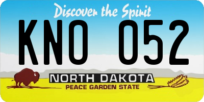 ND license plate KNO052