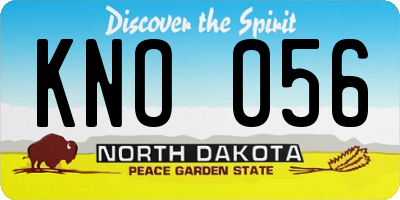 ND license plate KNO056
