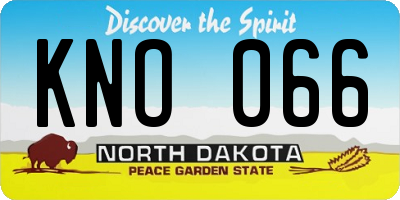 ND license plate KNO066