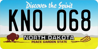 ND license plate KNO068