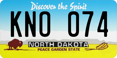 ND license plate KNO074