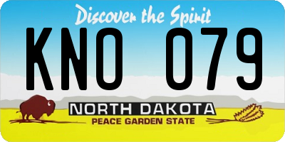 ND license plate KNO079