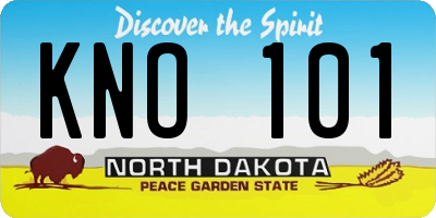 ND license plate KNO101