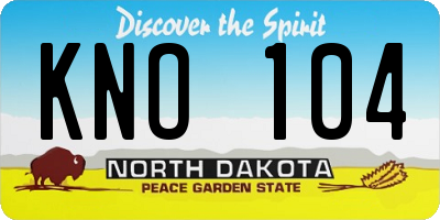 ND license plate KNO104