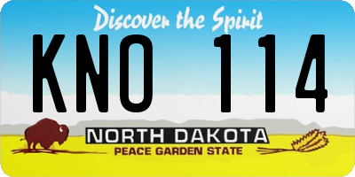 ND license plate KNO114