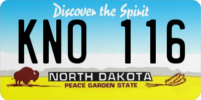 ND license plate KNO116