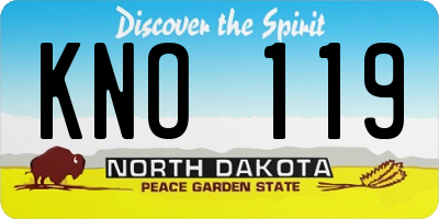 ND license plate KNO119