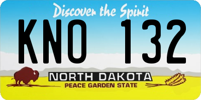 ND license plate KNO132