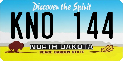 ND license plate KNO144