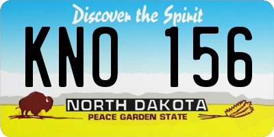 ND license plate KNO156