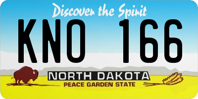 ND license plate KNO166