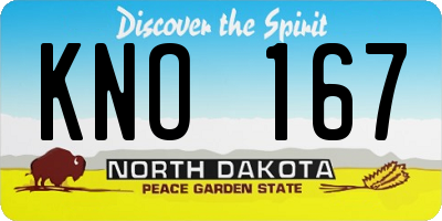 ND license plate KNO167