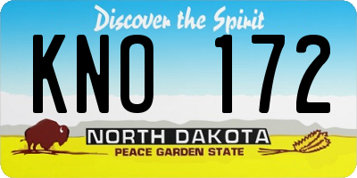 ND license plate KNO172
