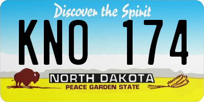 ND license plate KNO174