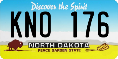 ND license plate KNO176